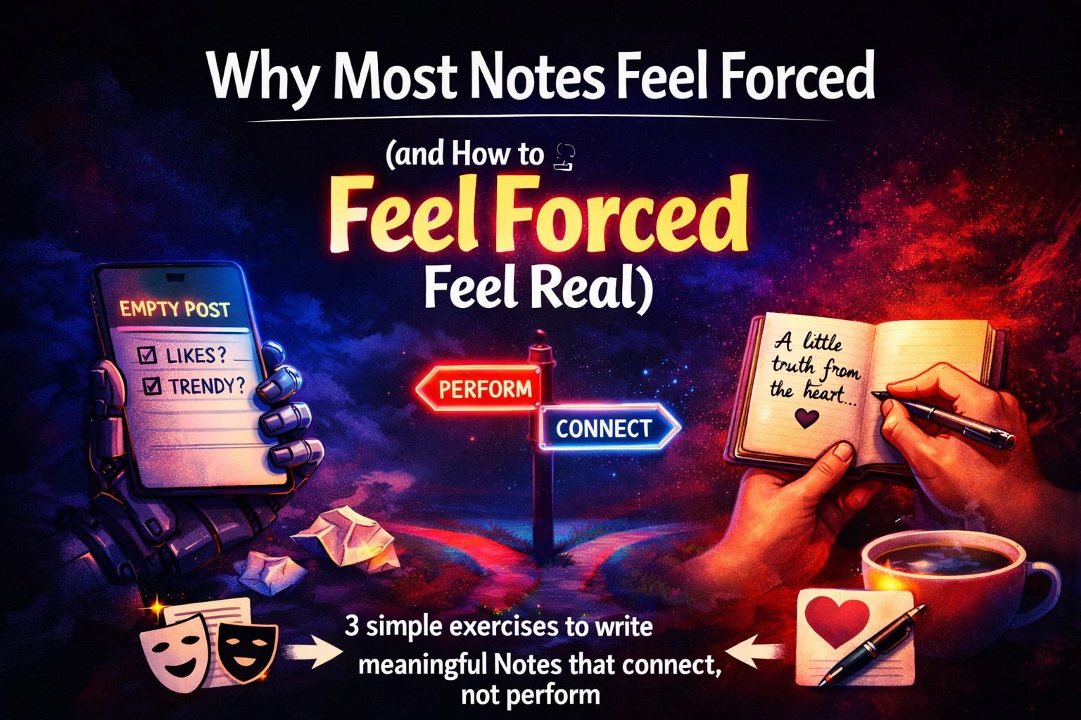 Why Most Notes Feel Forced (and How to Make Yours Feel Real)