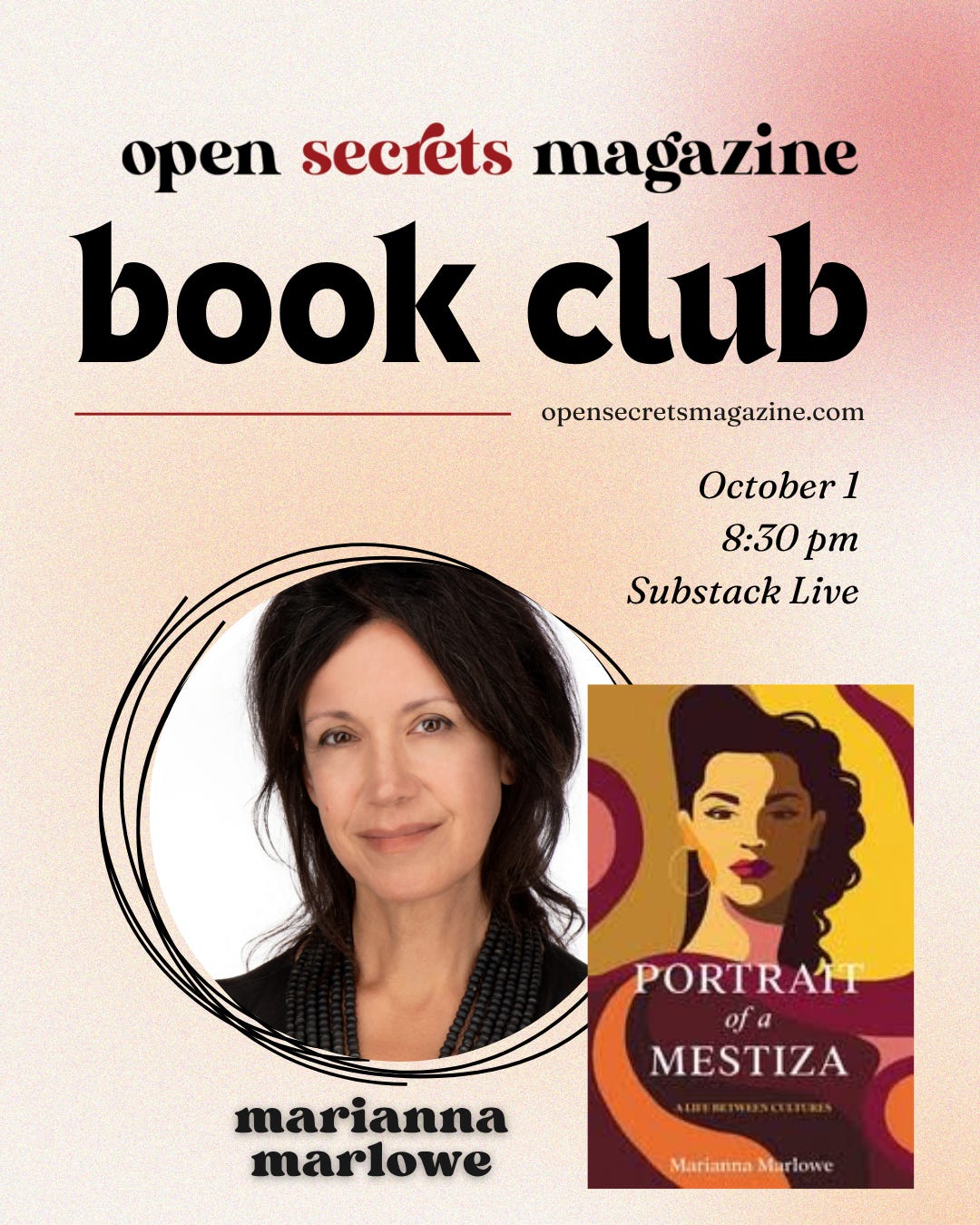 marianna marlowe portrait of a mestiza open secrets book club september 2026