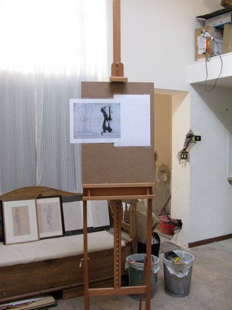 My first class. Trip to Zecchi, the famous art supplier in Venice. Drawing my way through chemo.