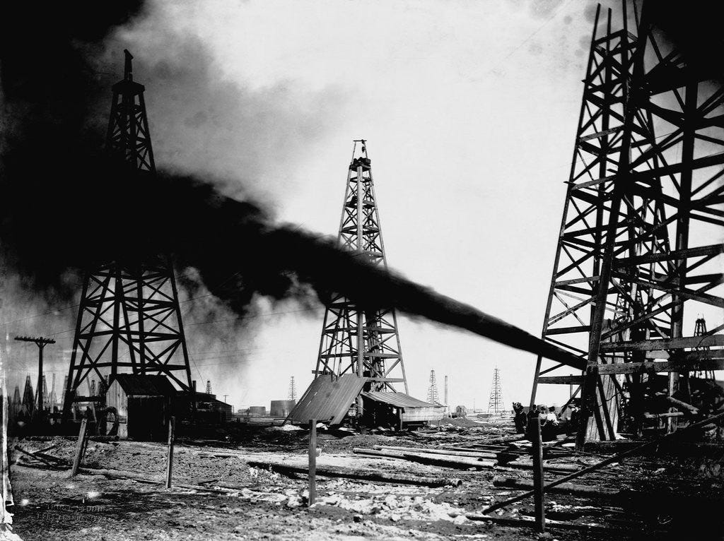 Oil Gushing from Spindletop Hill in Beaumont, Texas posters & prints by ...