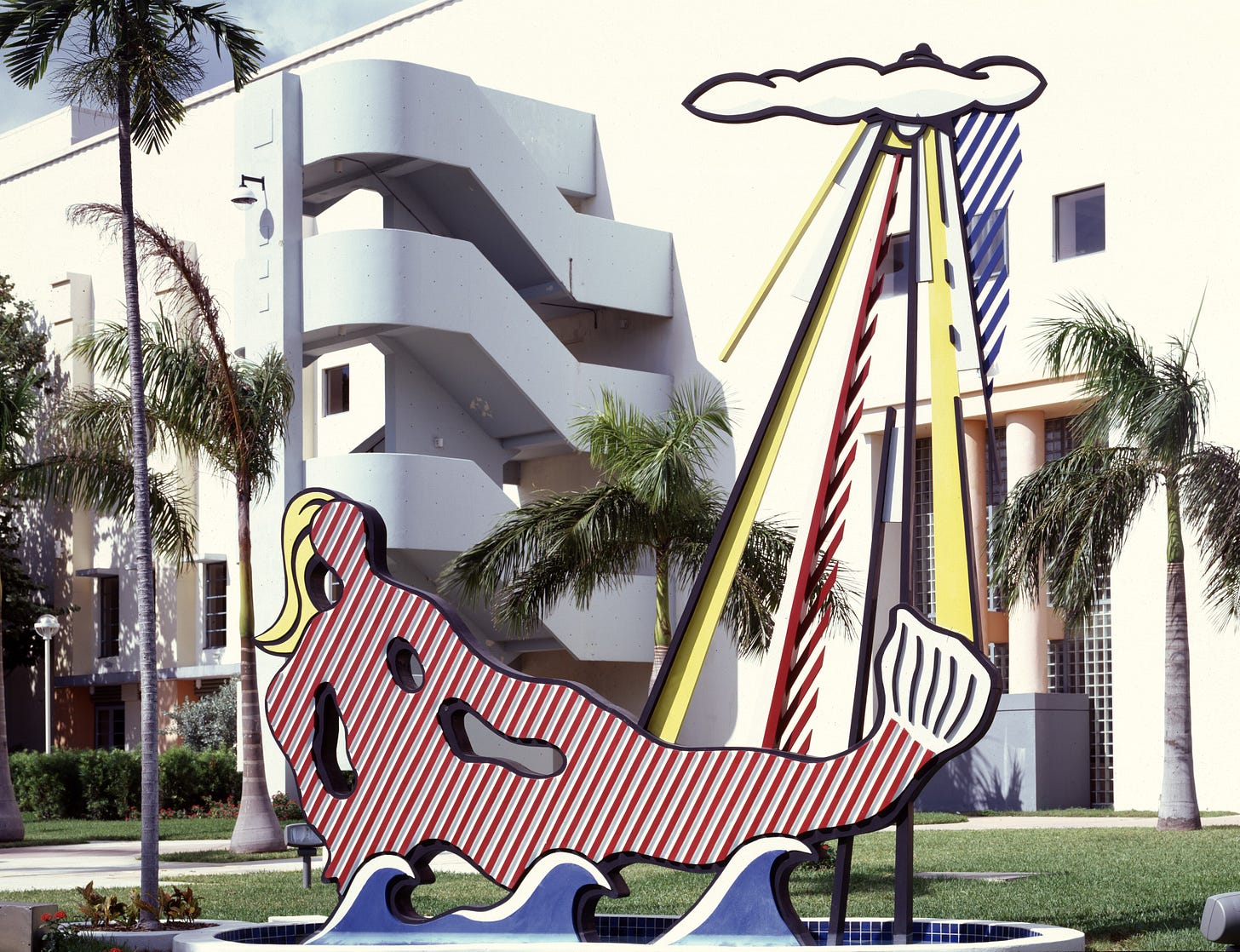 Roy Lichtenstein created this statue outside the Miami Beach Roy Lichtenstein created this statue outside the Miami Beach