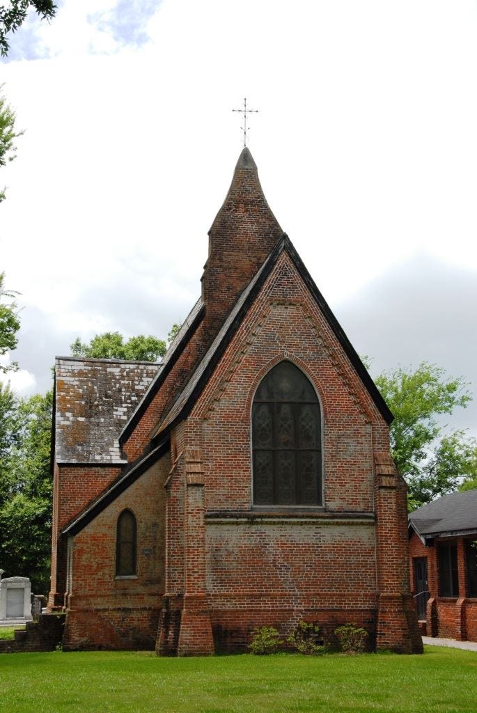 Church, southern, gothic, assumption, Louisiana, south