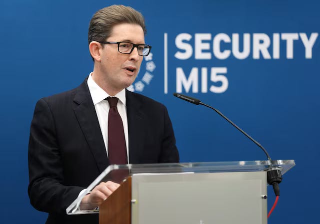 UK facing increasing threat from China, Russia, Iran and terrorists, MI5 chief confirms