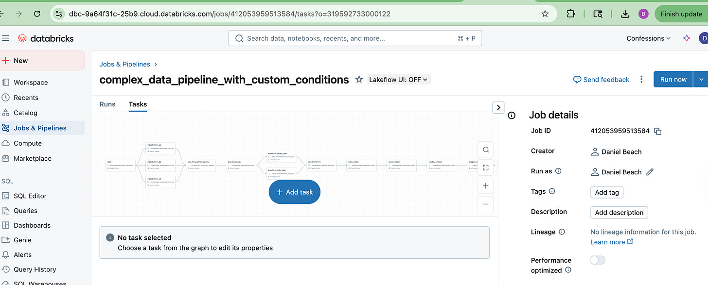 Databricks Workflows vs Apache Airflow - by Daniel Beach