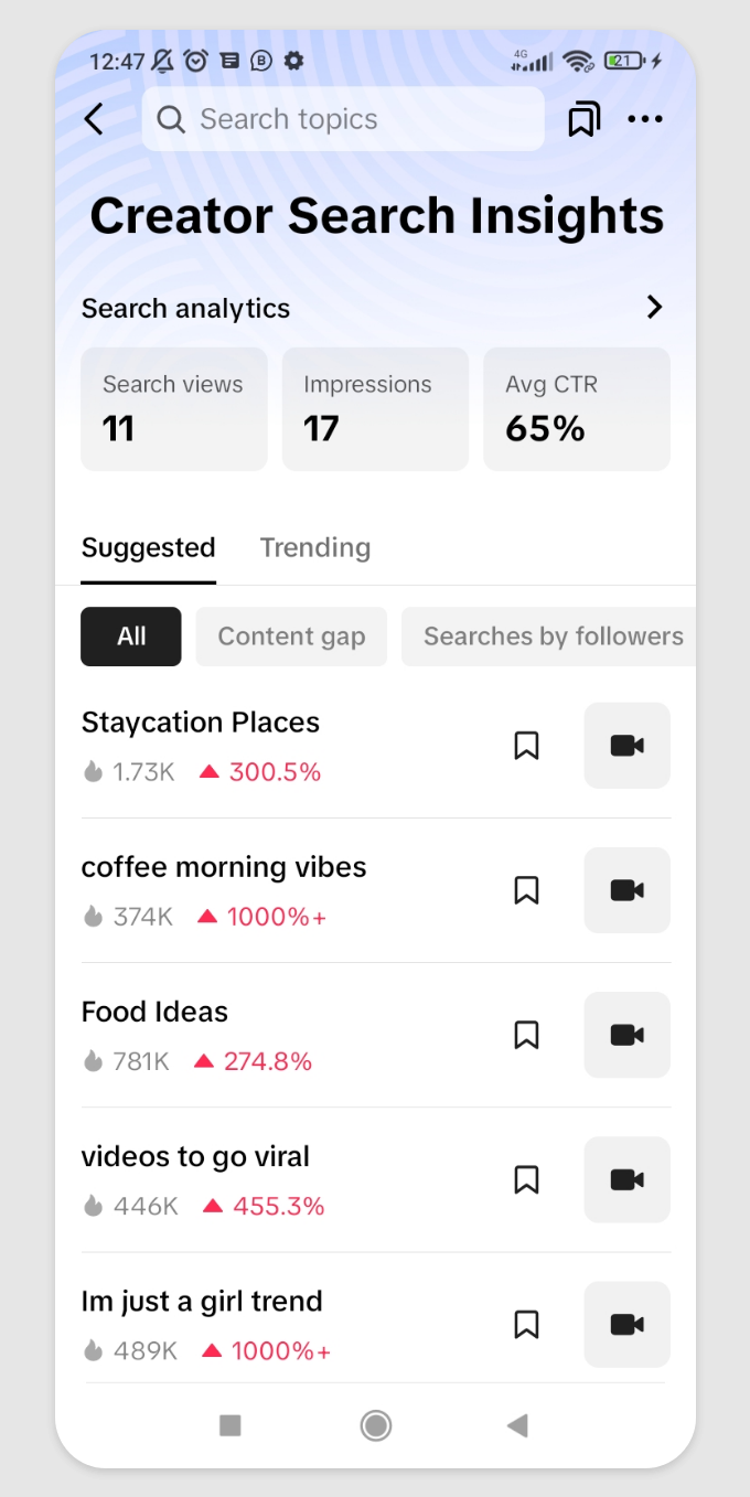 tiktok creator search insight