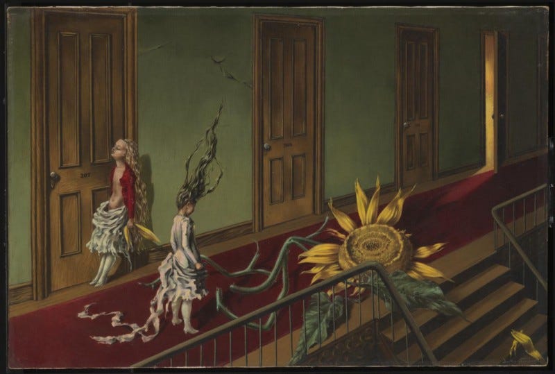 Eine Kleine Nachtmusik by Dorothea Tanning (1943). Courtesy — Tate Eine Kleine Nachtmusik by Dorothea Tanning (1943). Courtesy — Tate