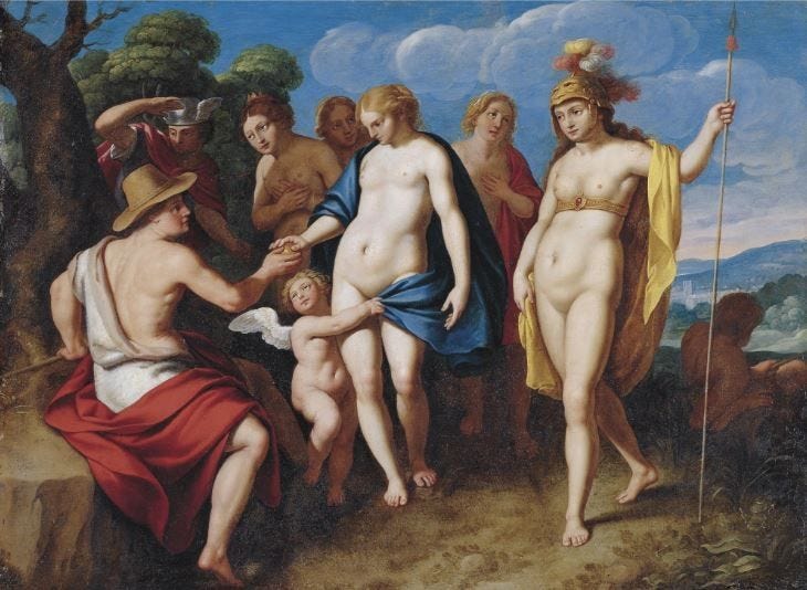 The Judgement of Paris Painting | Flemish School th Century Unknown Oil  Paintings