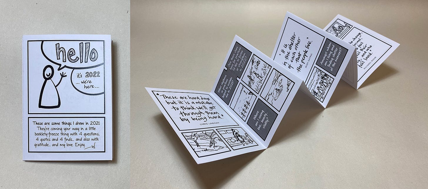 a photo of the little zine made at the start of 2022