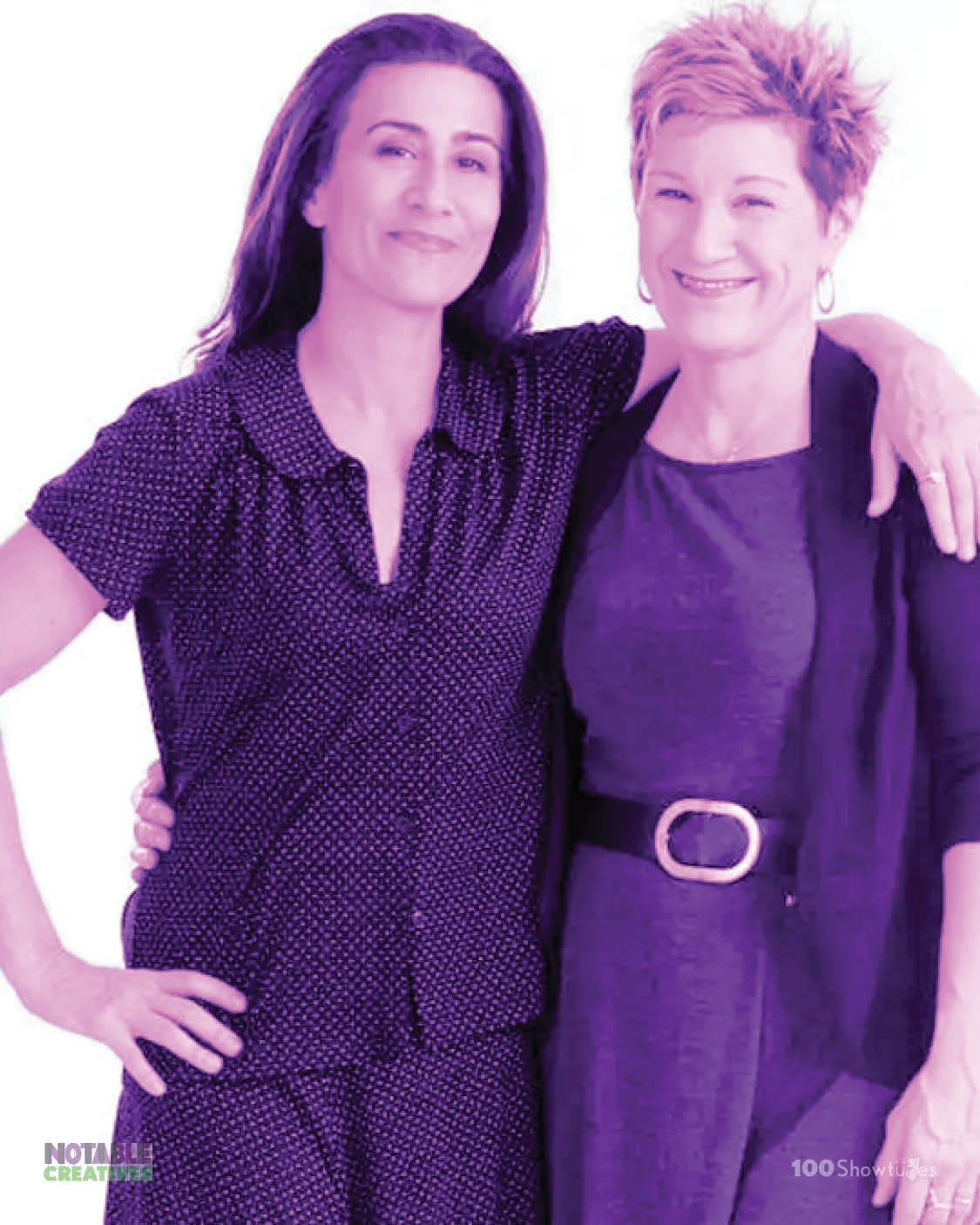A tinted photo of Jeanine Tesori and Lisa Kron A tinted photo of Jeanine Tesori and Lisa Kron
