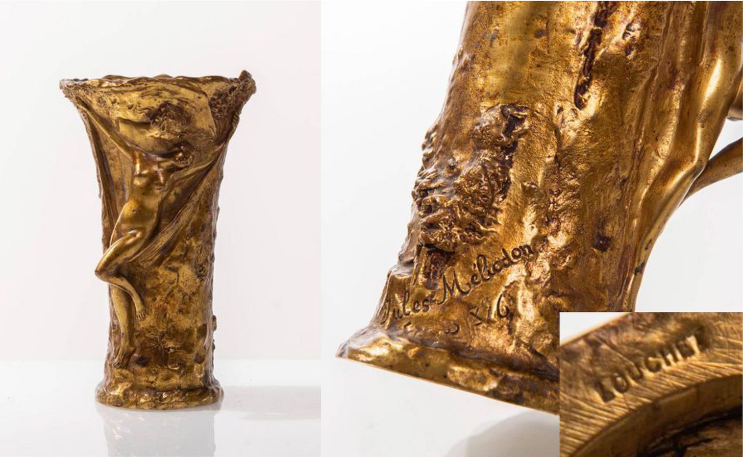 Jules André Méliodon, The Temptation of the Faun, bronze edited by the Louchet foundry, 1896, © Gregory's Casa d'Aste 2021-01-30, lot #49. Jules André Méliodon, The Temptation of the Faun, bronze edited by the Louchet foundry, 1896, © Gregory's Casa d'Aste 2021-01-30, lot #49.