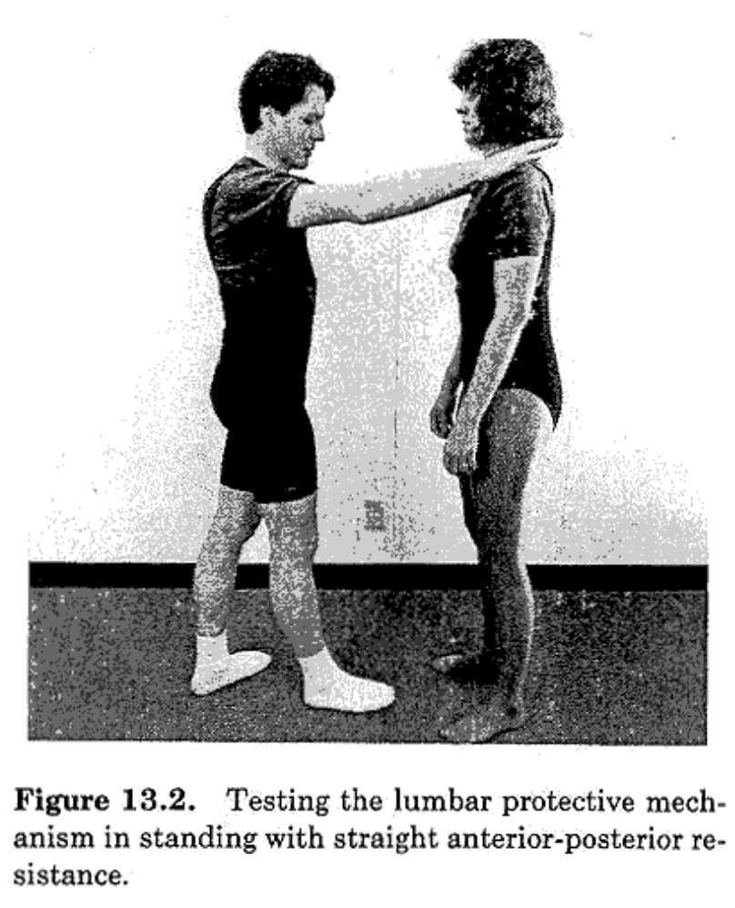 a man pushing the shoulders of a woman in standing