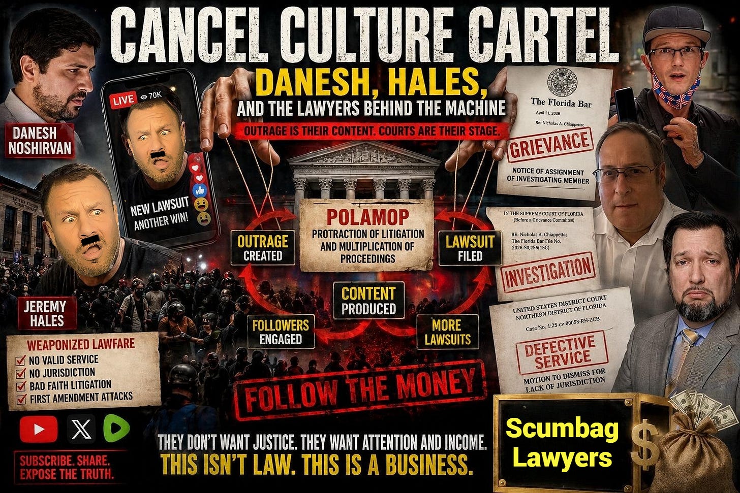 Cancel Culture Cartel Busted: Jeremy Hales’ own words link Danesh, Chiappetta, Shochet, and the Florida Federal Court content machine.