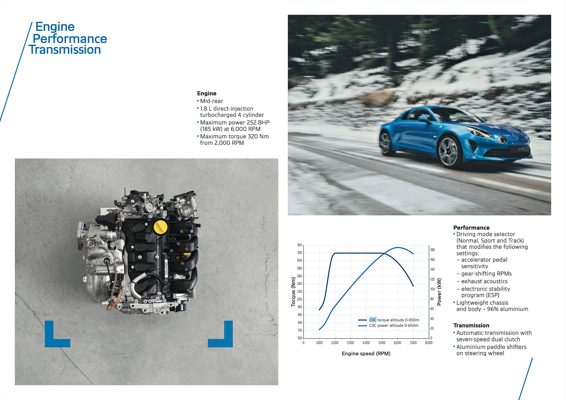 Alpine A110 Premiere edition 2017 brochure engine