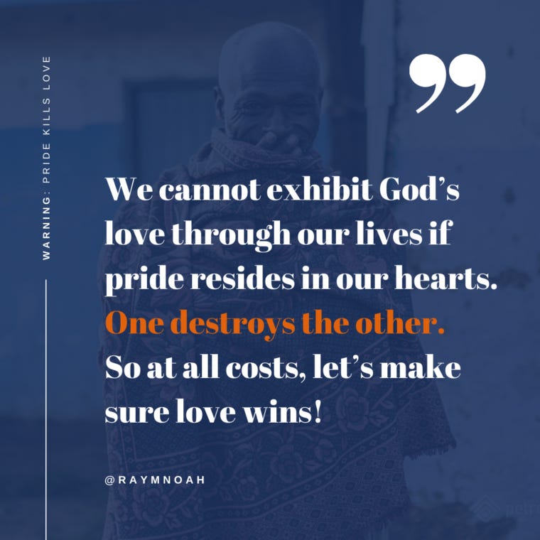 New Article: Pride Kills Love New Article: Pride Kills Love