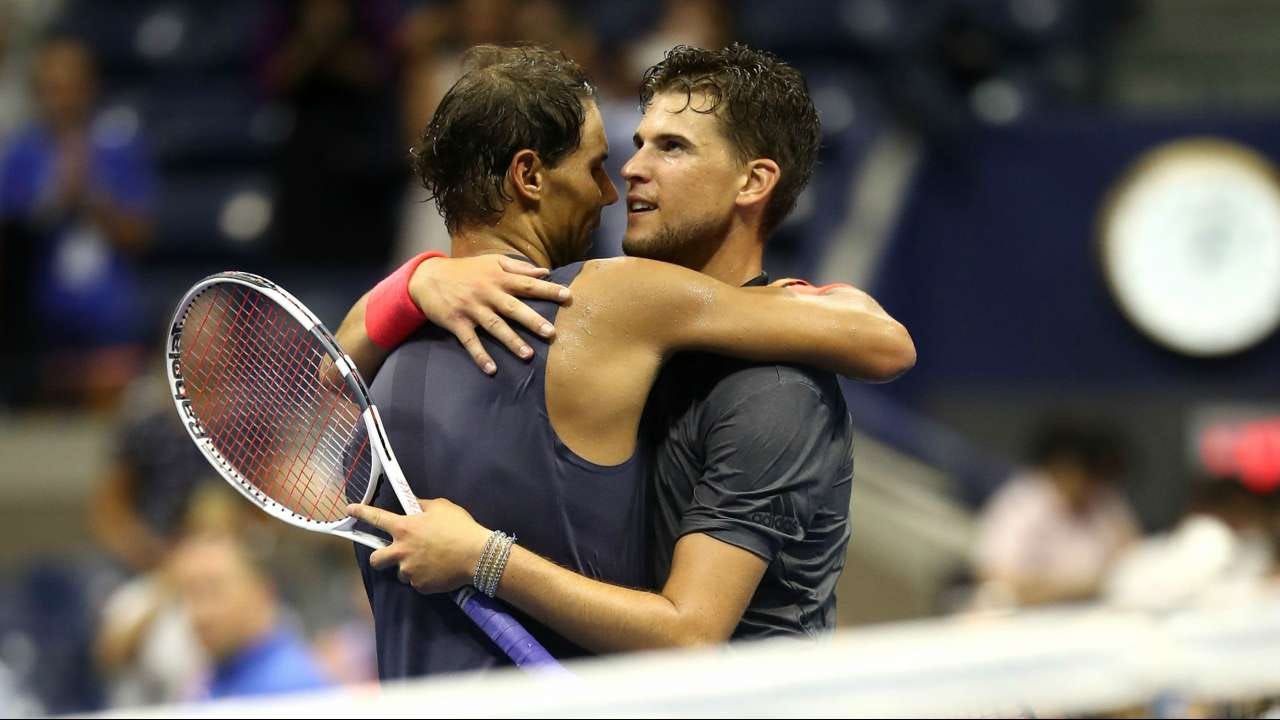 dominic thiem giving bulge support to rafael nadal at madrid open 2019 dominic thiem giving bulge support to rafael nadal at madrid open 2019