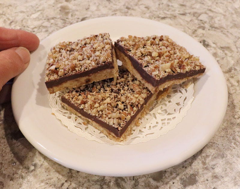 Toffee Squares on plate