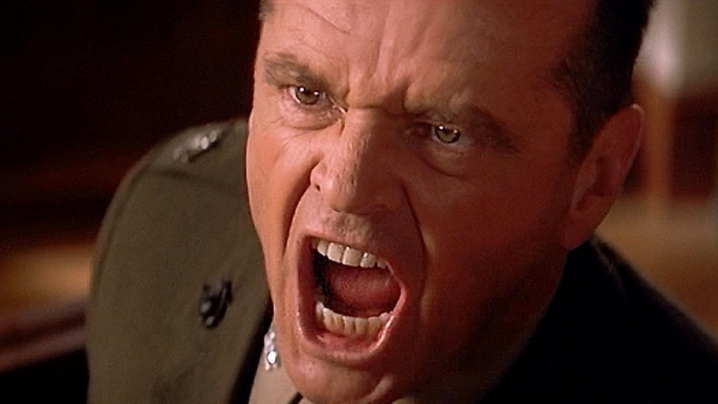 Even Off-Camera, Jack Nicholson Went Full Tilt For A Few Good Men