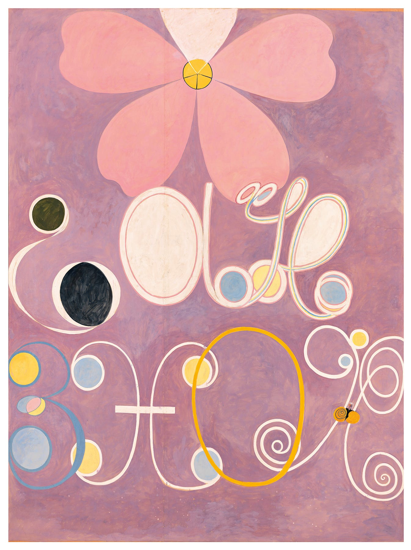 Large abstract painting with spirals and organic shapes Large abstract painting with spirals and organic shapes