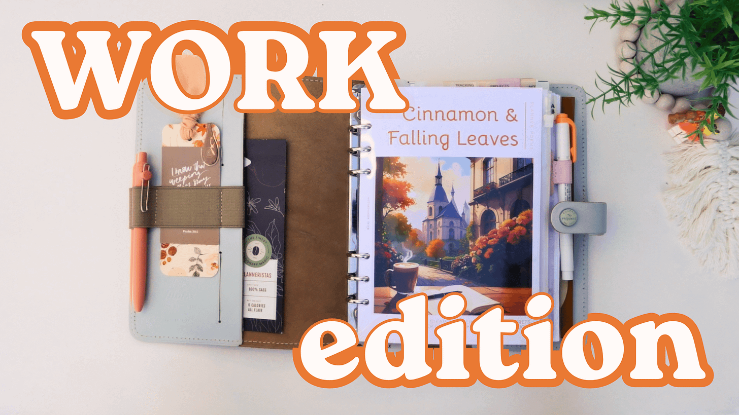 TXT: Work Edition. IMG: a flatlay of a Filofax The Original in A5 (colour stone)