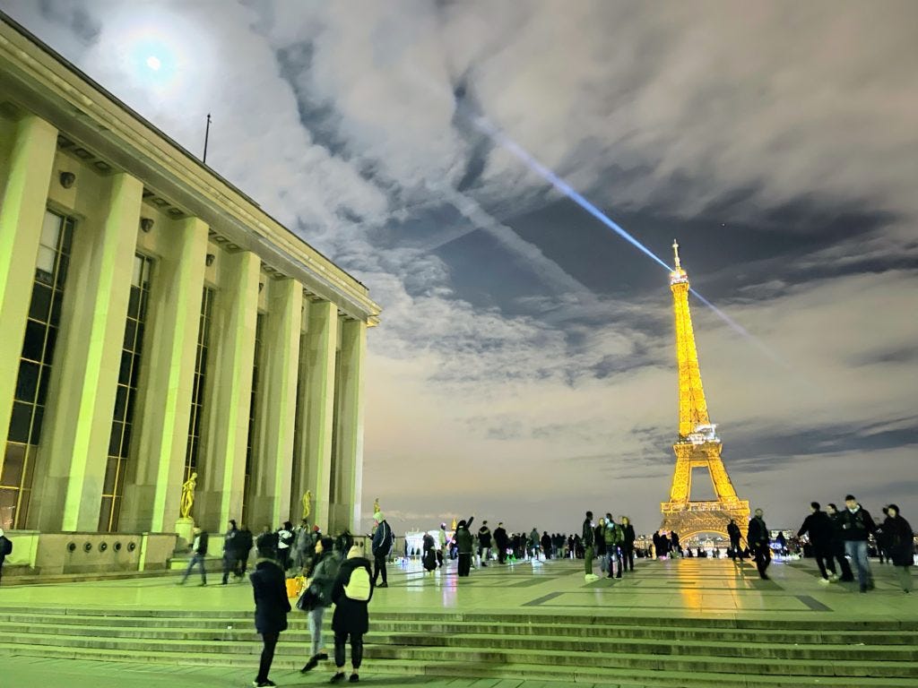 Eiffel Tower and the moon