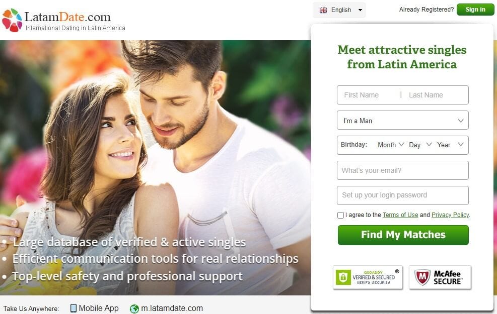 latamdate login user