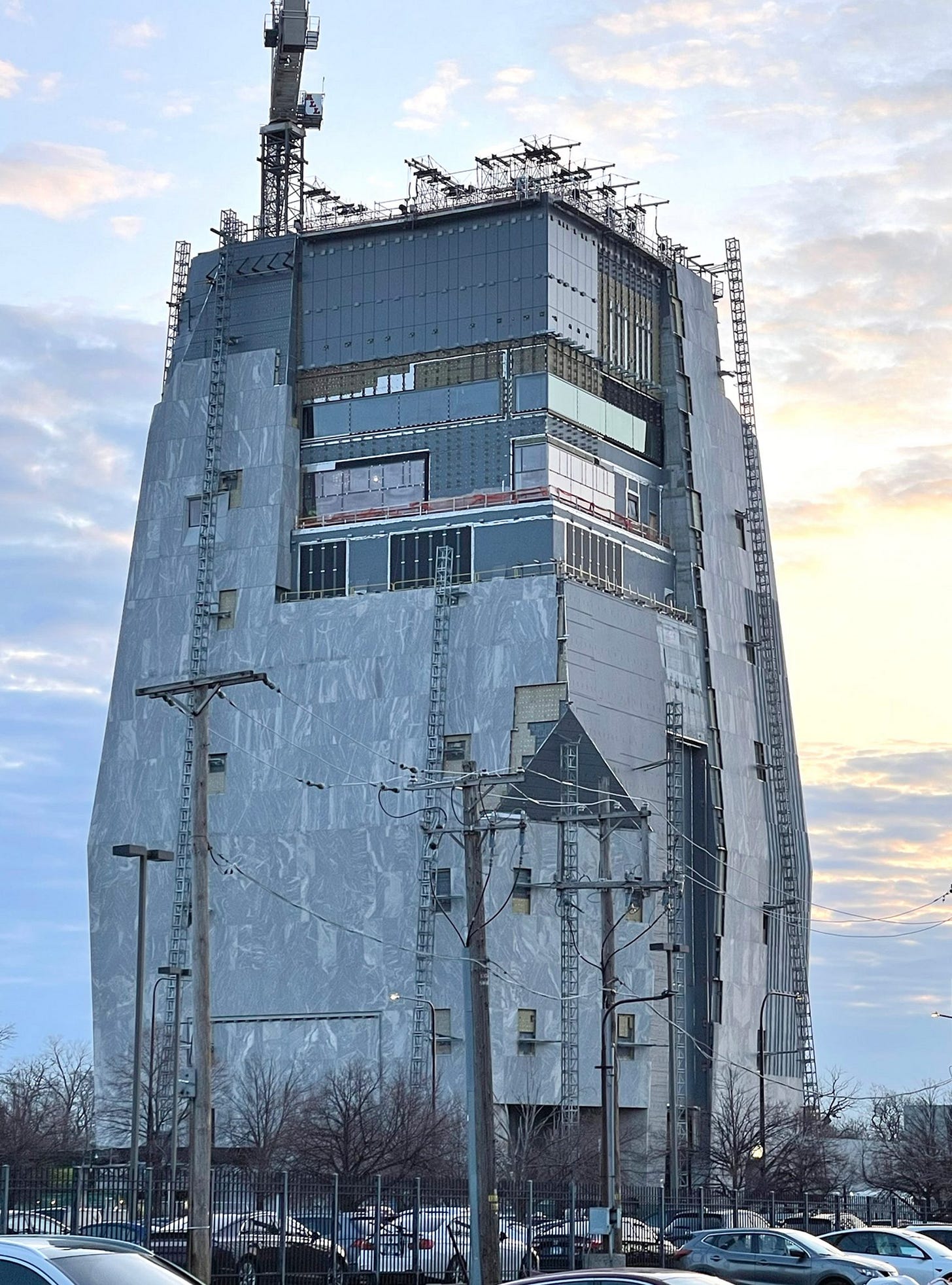 Photos reveal construction on granite-wrapped Obama Center museum