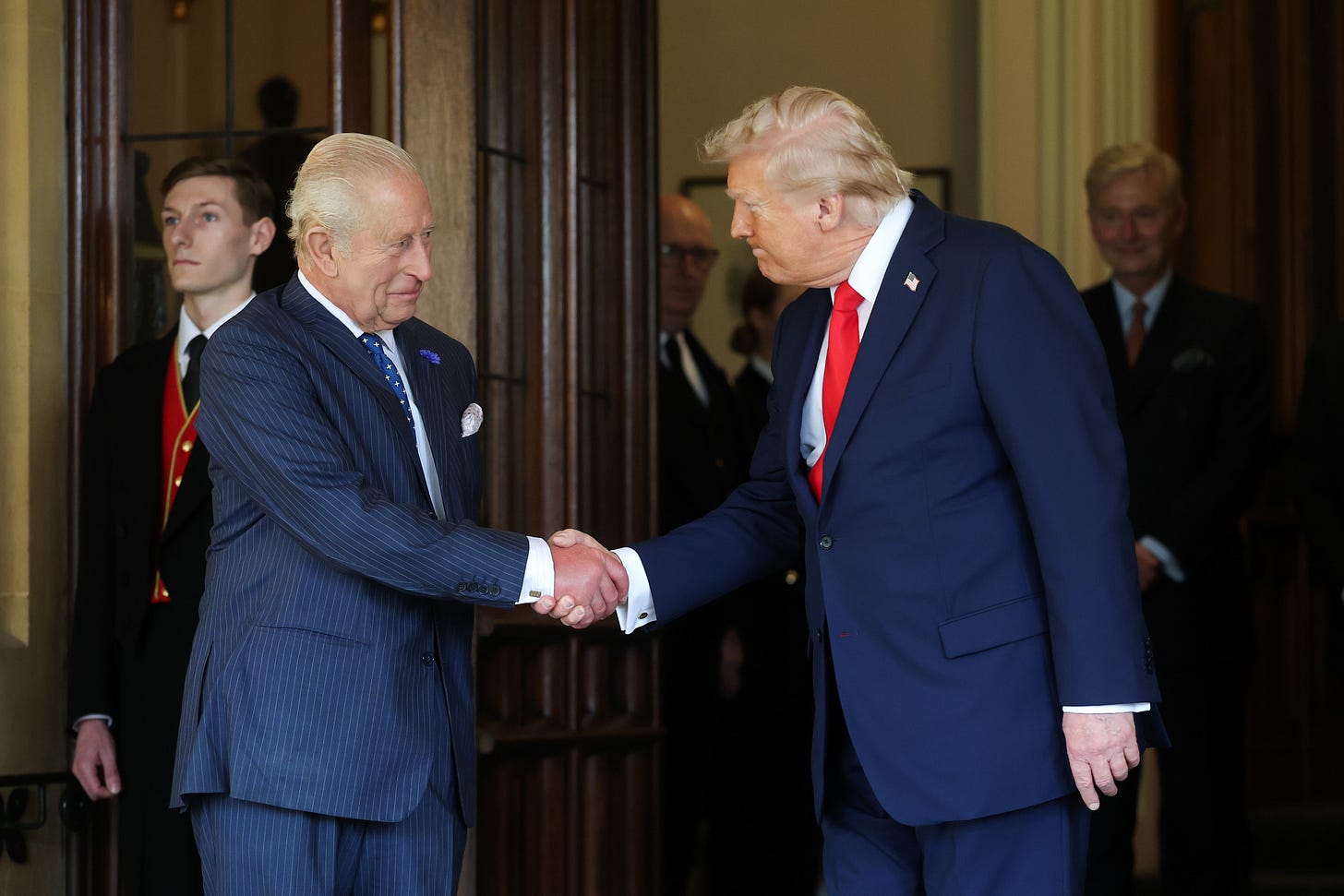 King Charles and Donald Trump shaking hands King Charles and Donald Trump shaking hands