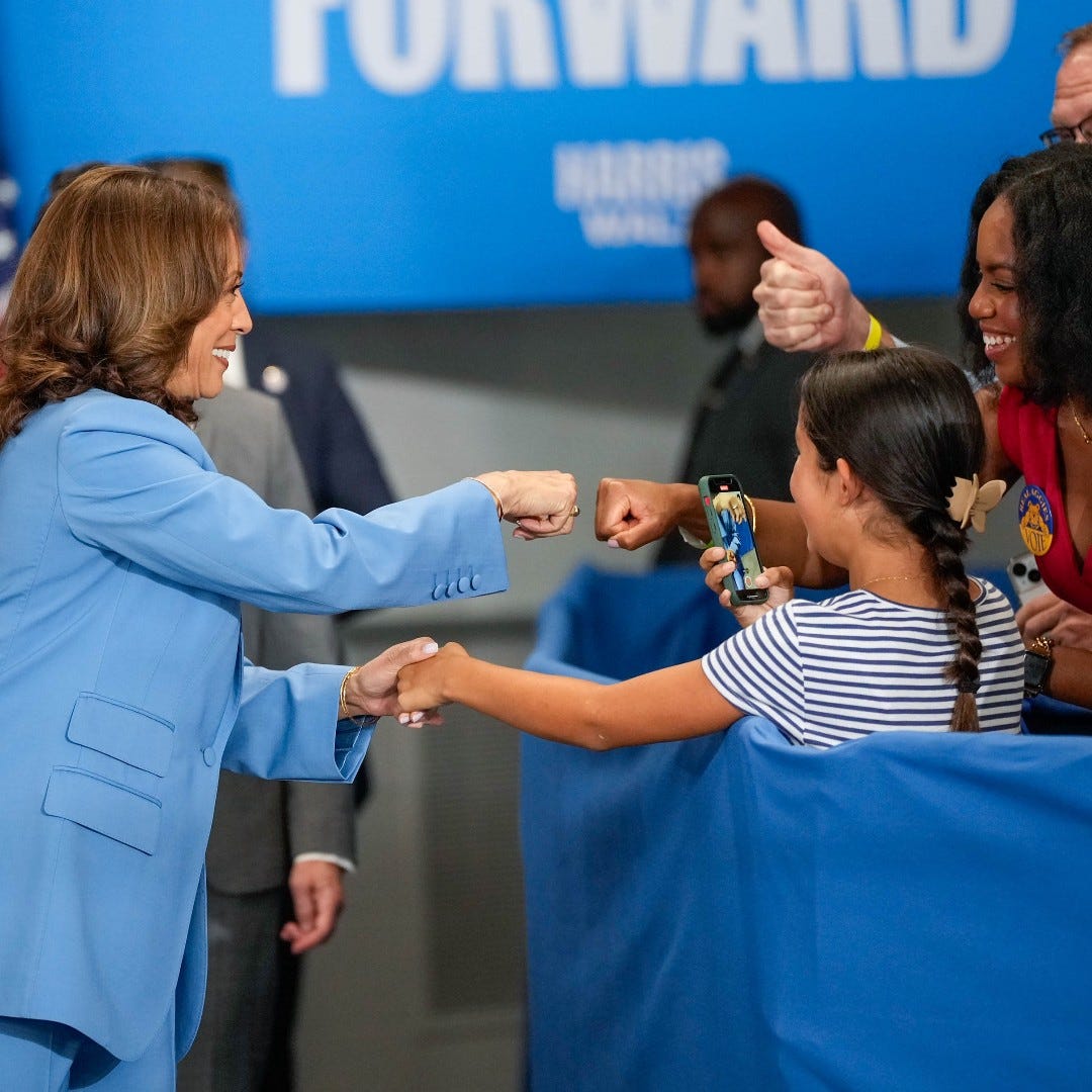 Vice President Kamala Harris greeting supporters during a campaign event in Raleigh, North Carolina. Vice President Kamala Harris greeting supporters during a campaign event in Raleigh, North Carolina.