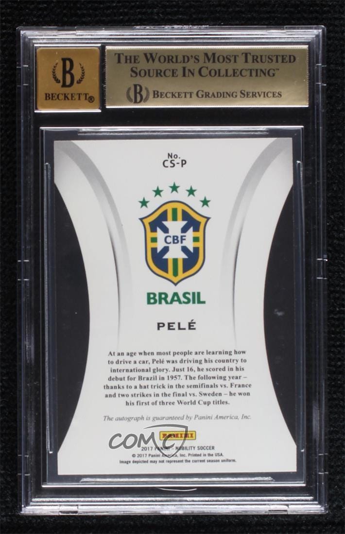 2017 Panini Nobility Crescent Signatures Pele #CS-P BGS 9.5 GEM MINT Auto - Picture 2 of 3