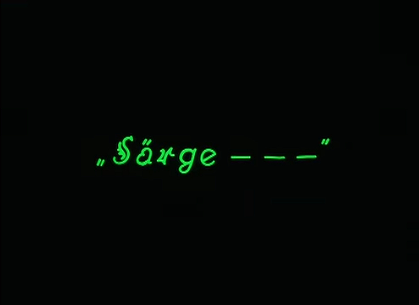 Text in German: "Särge—"