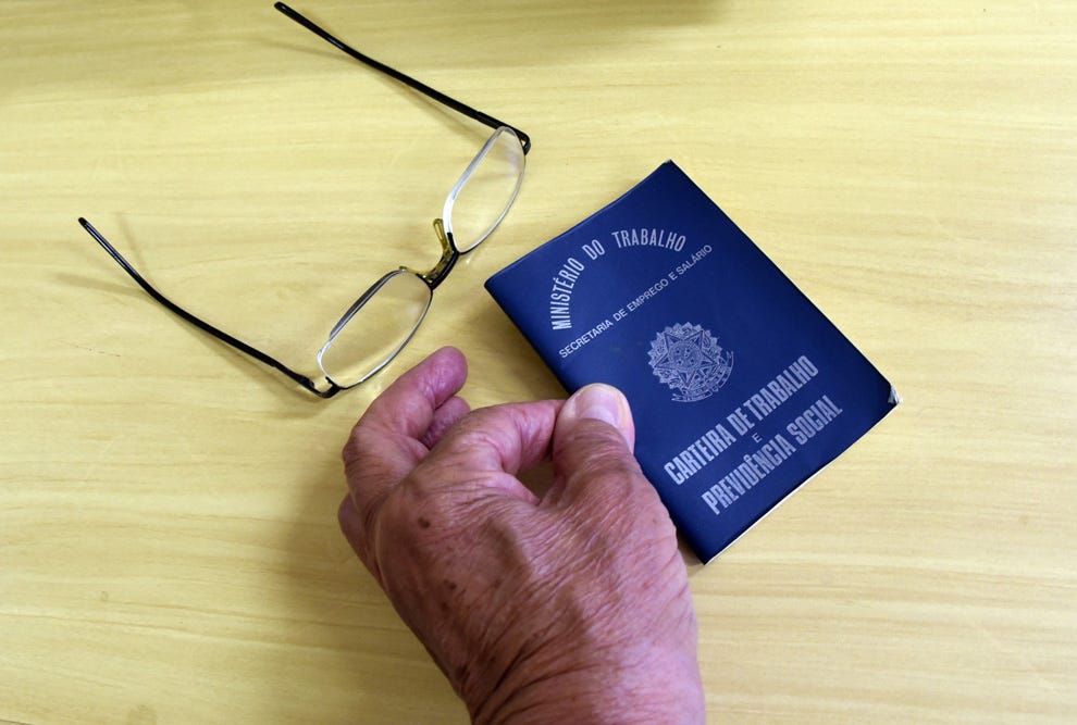 Imagem de uma carteira de trabalho Imagem de uma carteira de trabalho