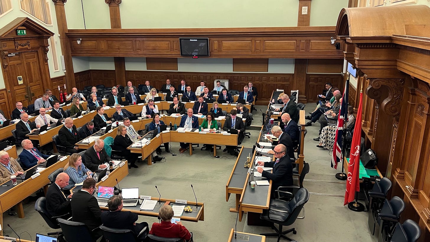 Kent County Council meeting. Kent County Council meeting.