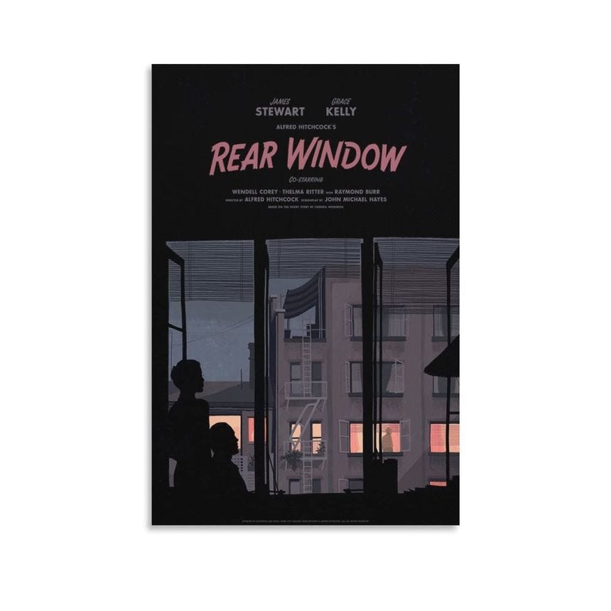 Rear Window Movie Poster (29) Poster Decorative Painting Canvas Wall Art Living Room Posters Bedroom Painting 20x30inch(50...