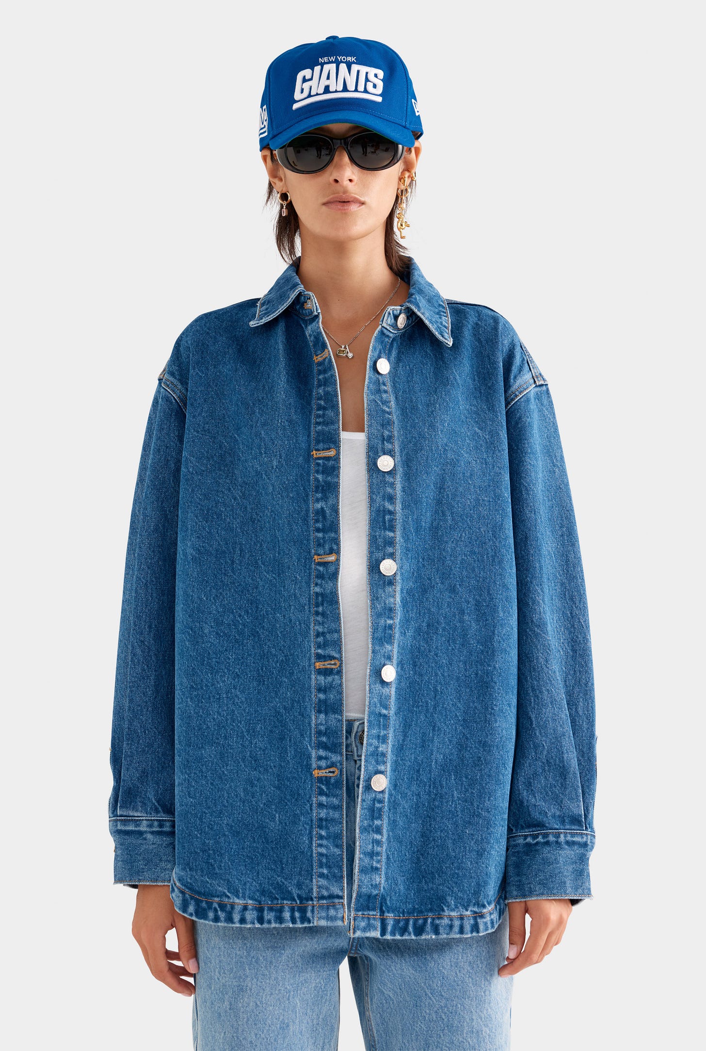 Womens Relaxed Denim Shirt in Mid Indigo | Venroy