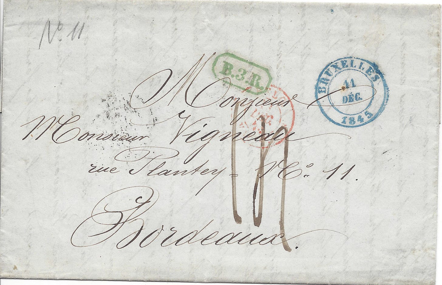 1845 personal letter from Belgium to France 1845 personal letter from Belgium to France