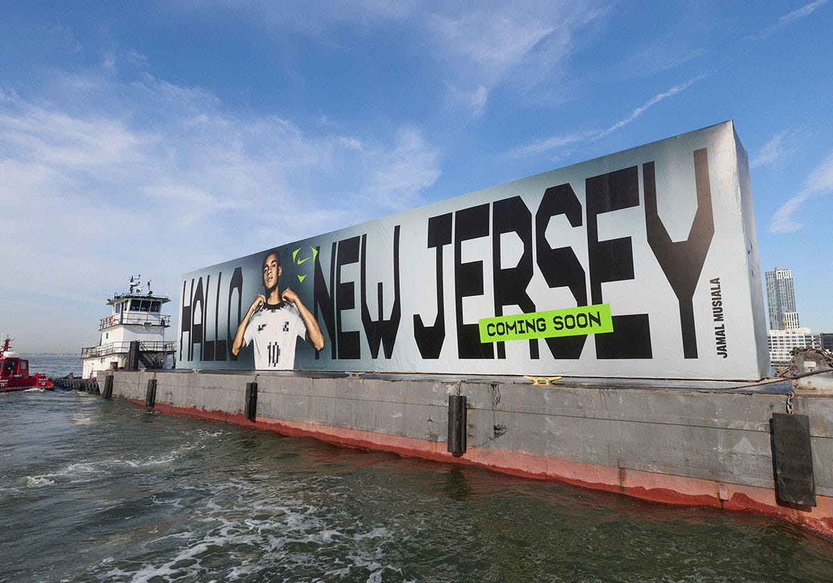 Nike Teases Germany’s Upcoming Kit With “Hallo New Jersey” Billboard On The Hudson River