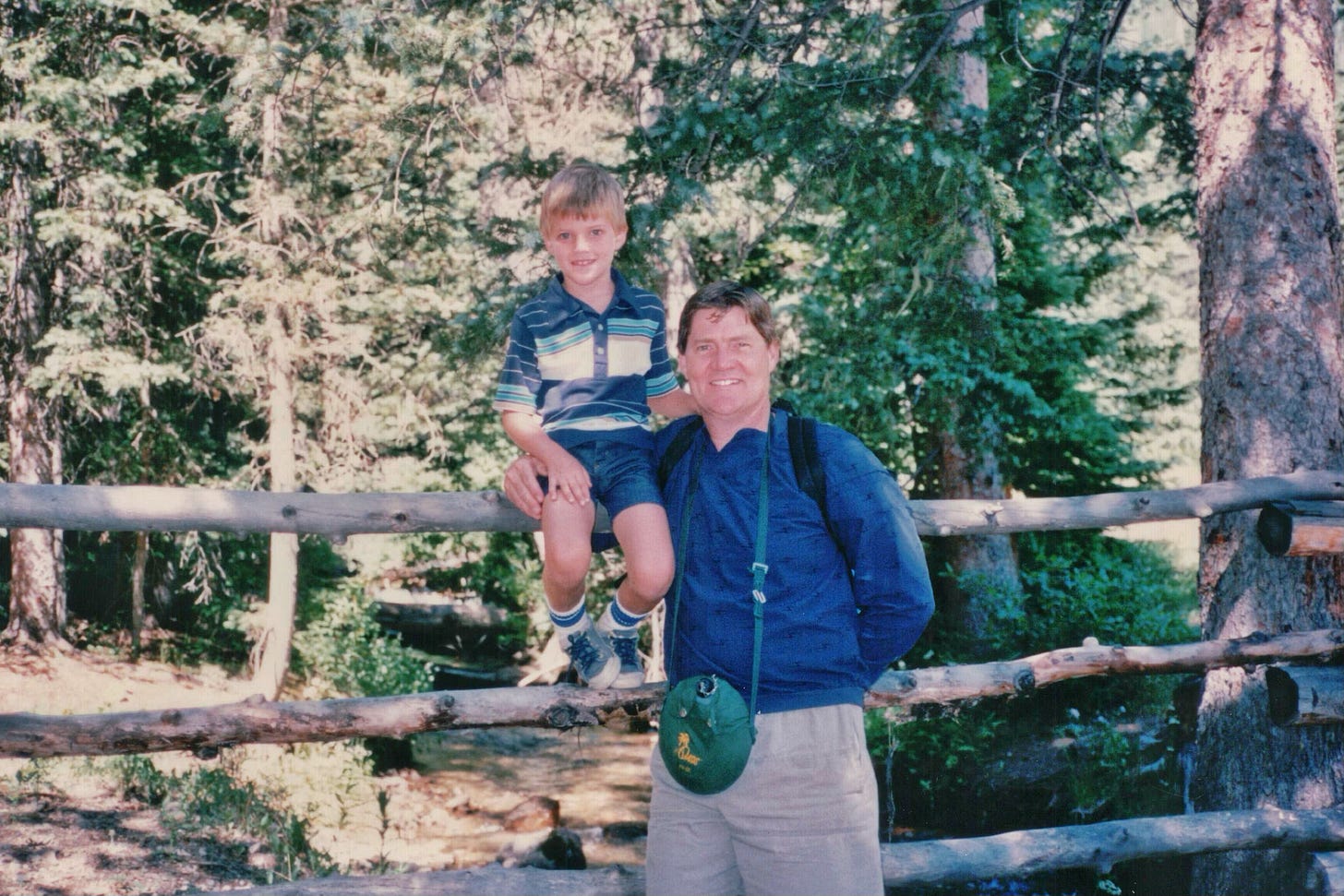 photo of me and my dad in the forest