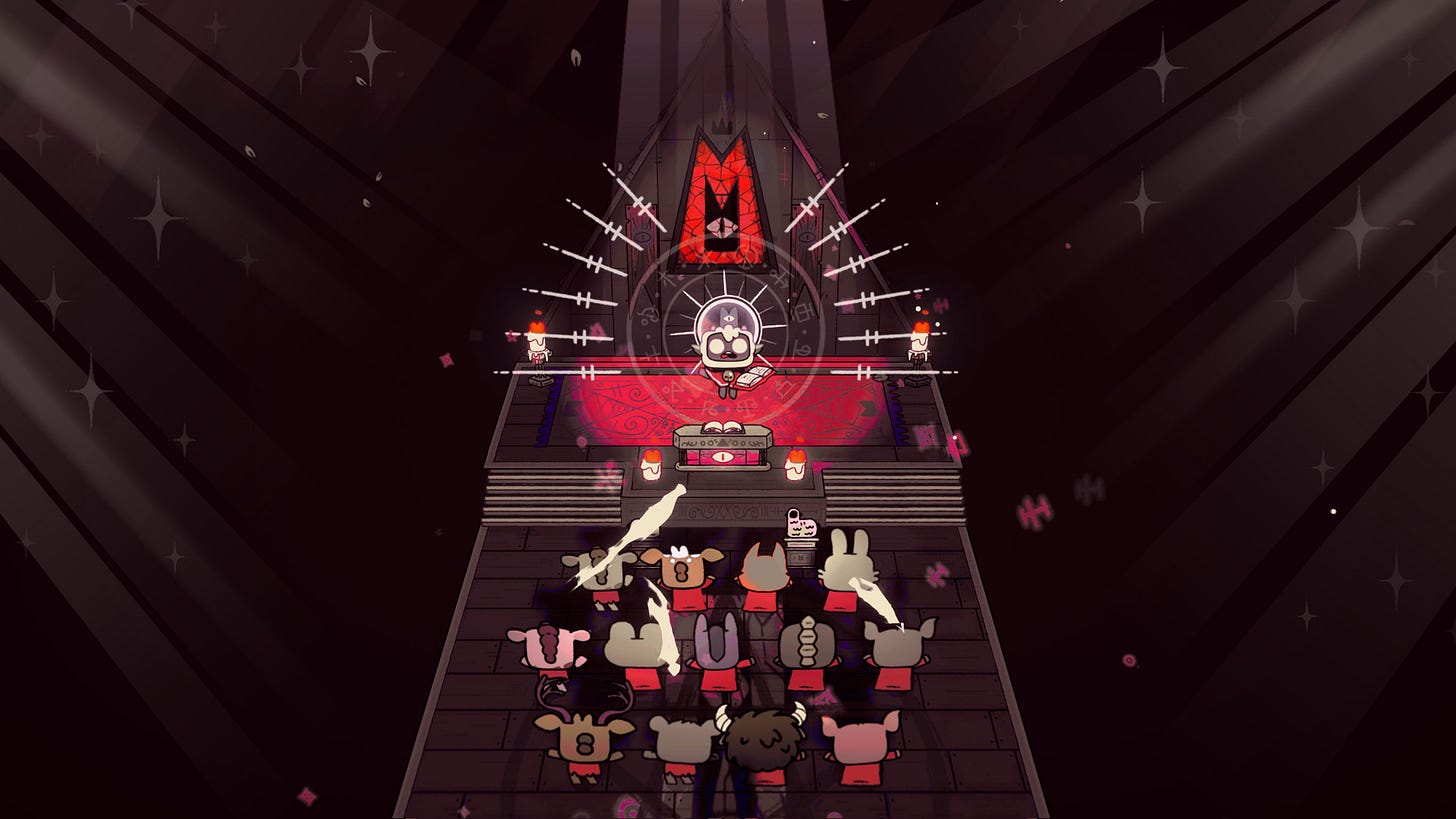 Lamb delivering a sermon to their flock.