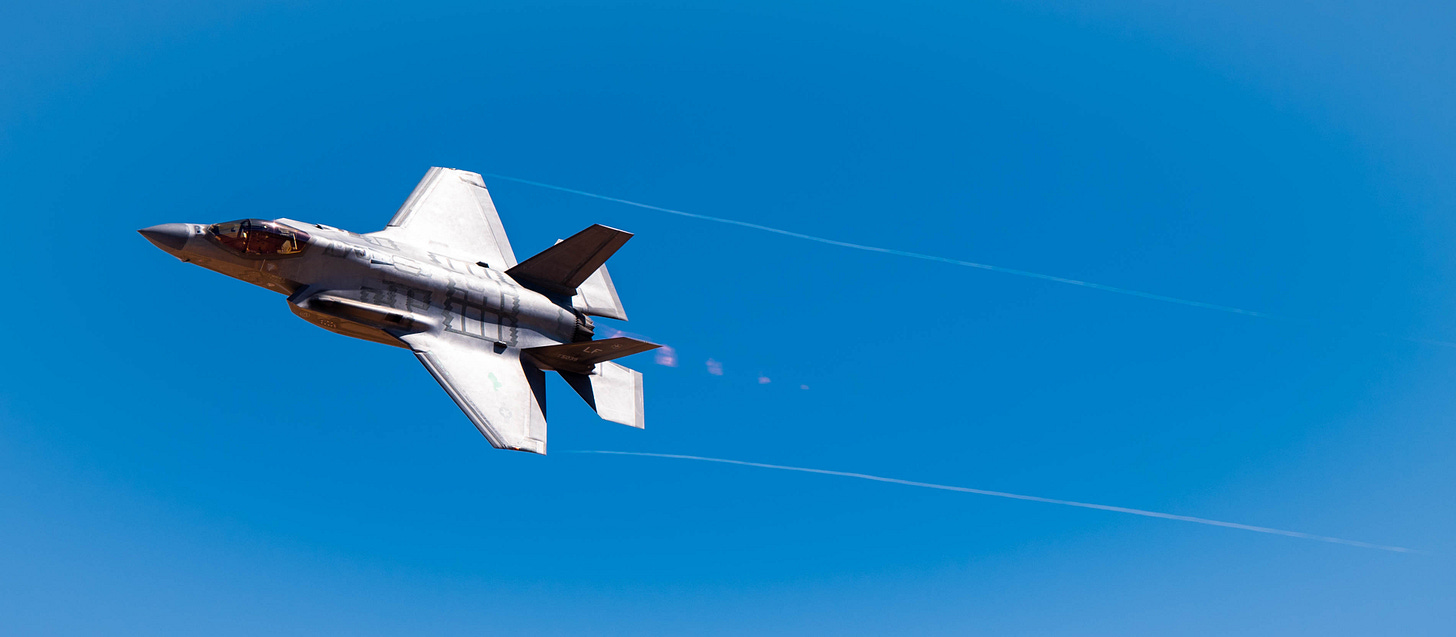 An F-35 in flight An F-35 in flight