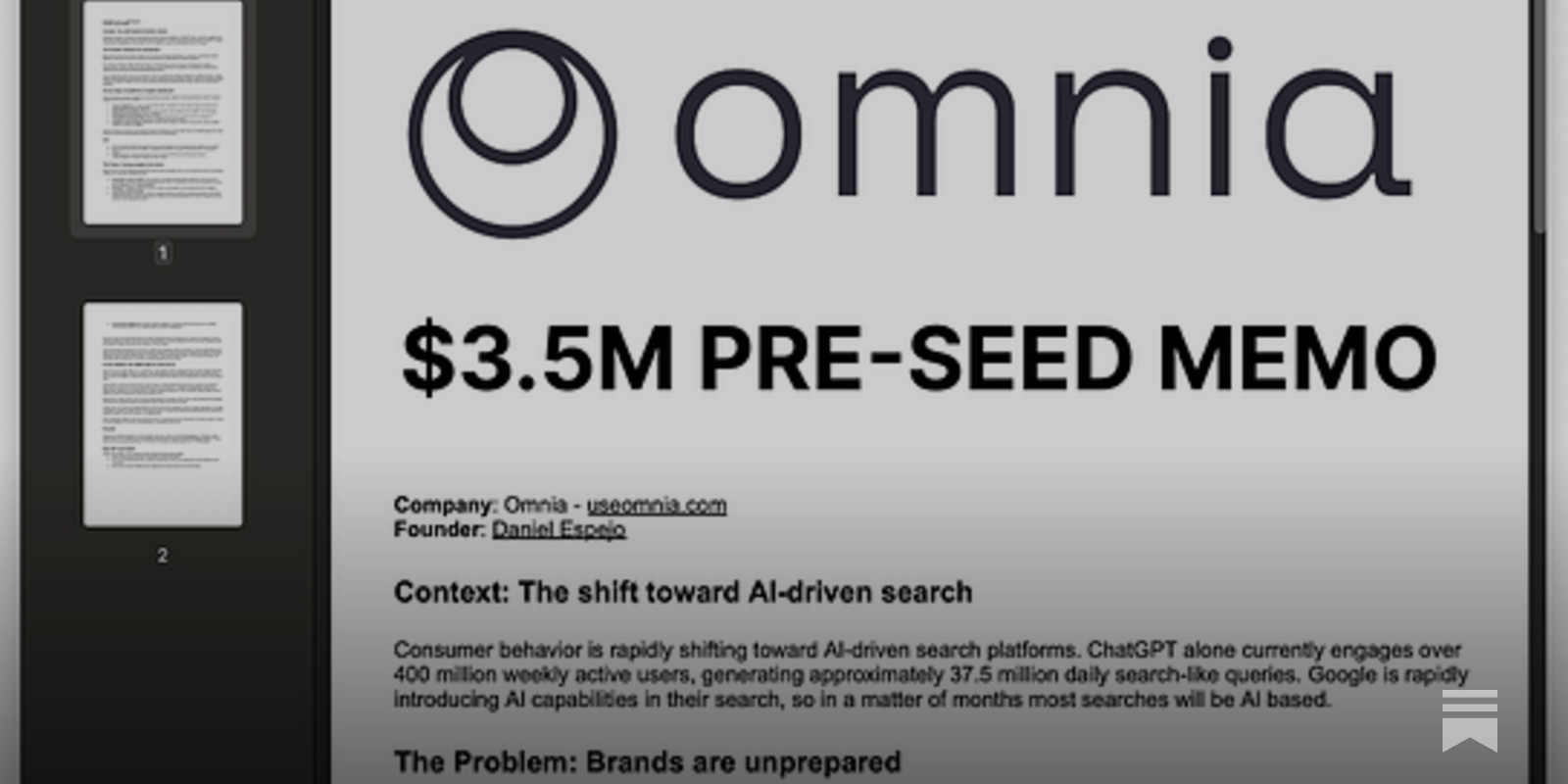 The 2-pager used to raise $3.5M from the investors behind Lovable, n8n, and Miro