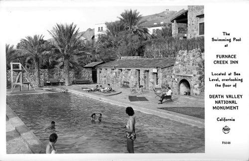 The Swimming Pool at Furnace Creek Inn Death Valley National Monument California The Swimming Pool at Furnace Creek Inn Death Valley National Monument California