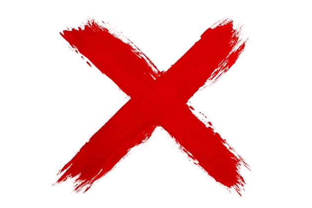Painted X Mark Isolated