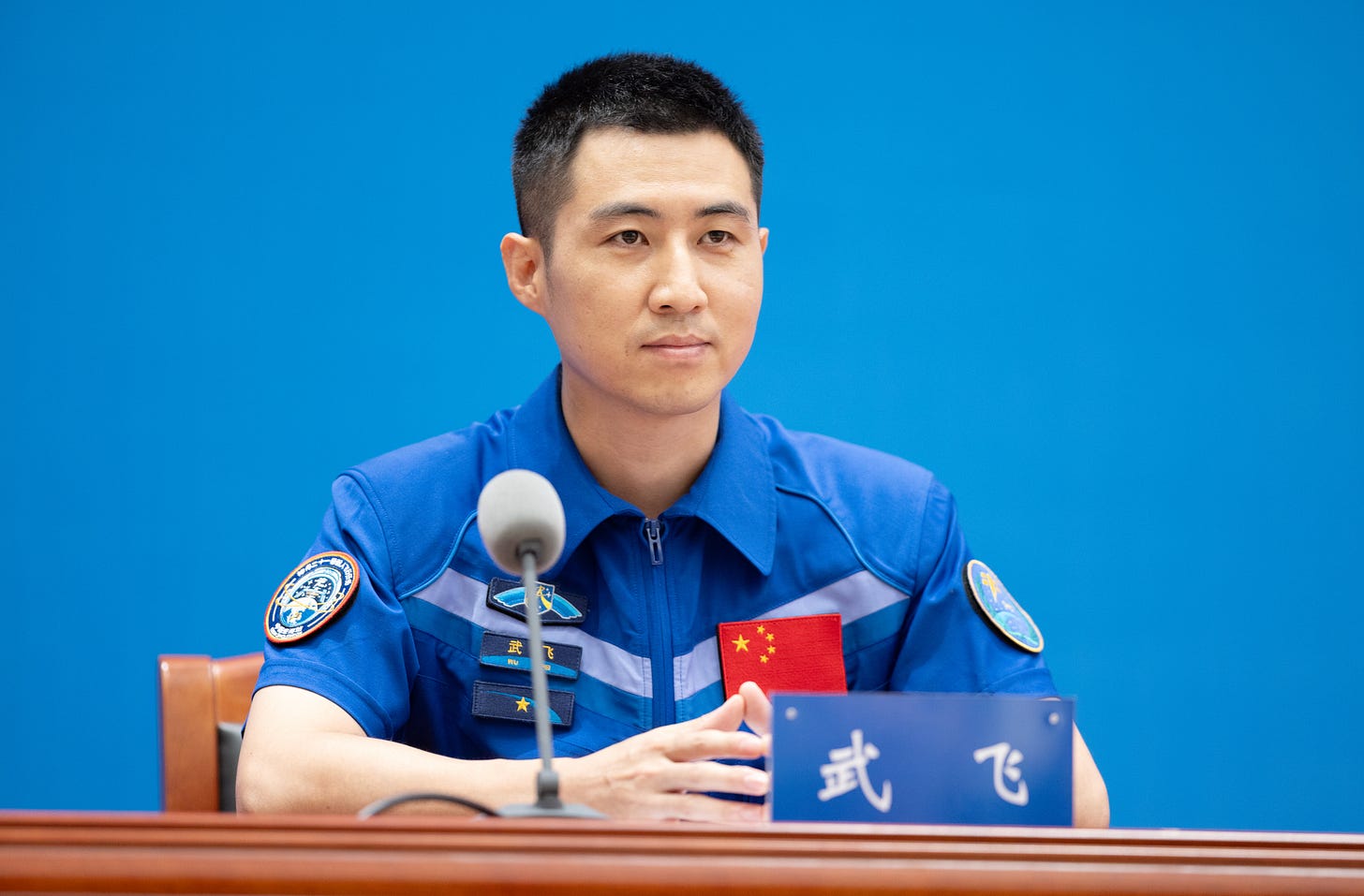 Wu Fei waiting for a question from a member of the press to be concluded on August 5th 2026. Wu Fei waiting for a question from a member of the press to be concluded on August 5th 2026.
