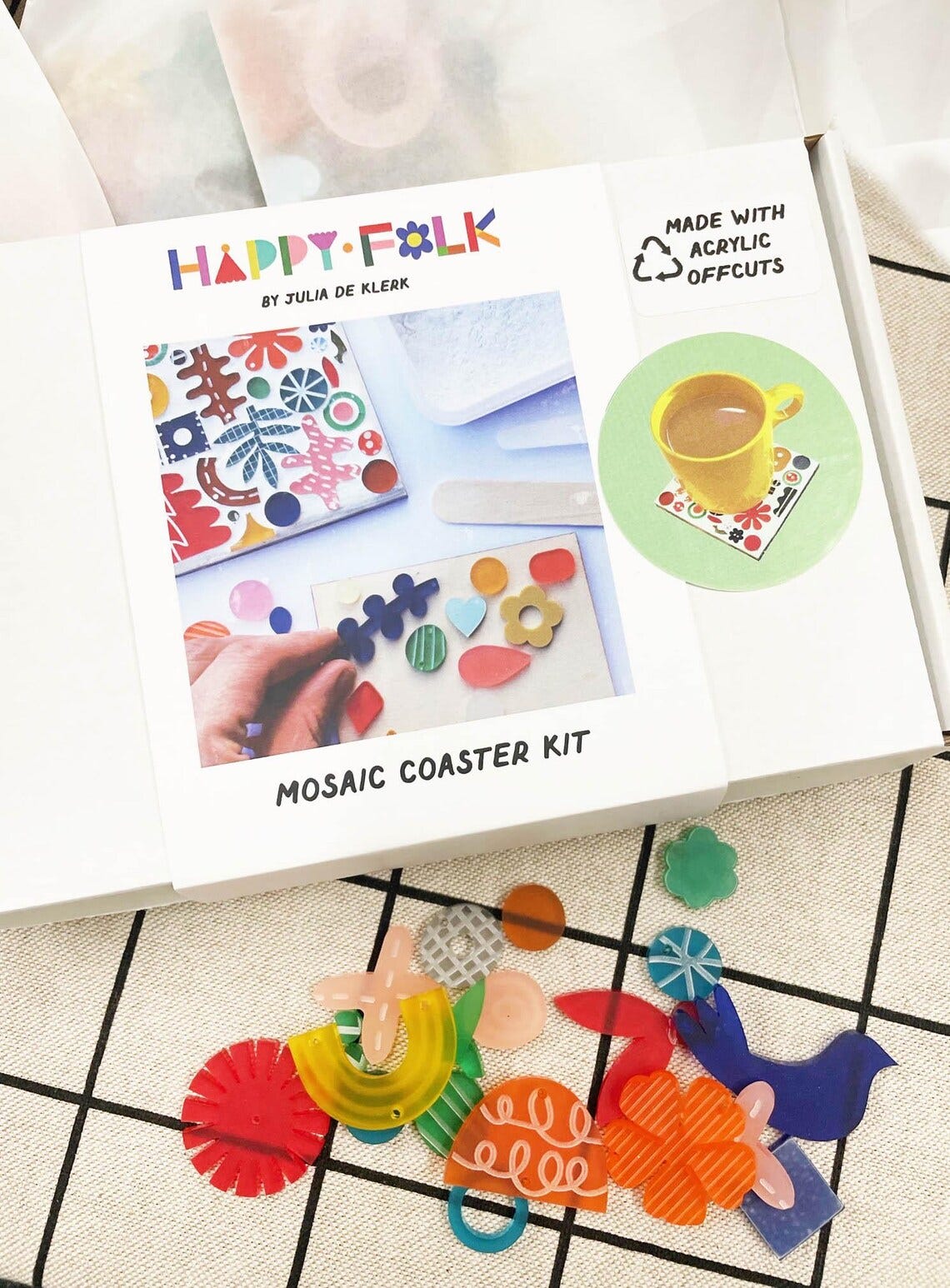 PRE ORDER Colourful Mosaic Coaster Kit DIY Acrylic Mosaic Kit Crafty Xmas Gift Craft Kits image 3