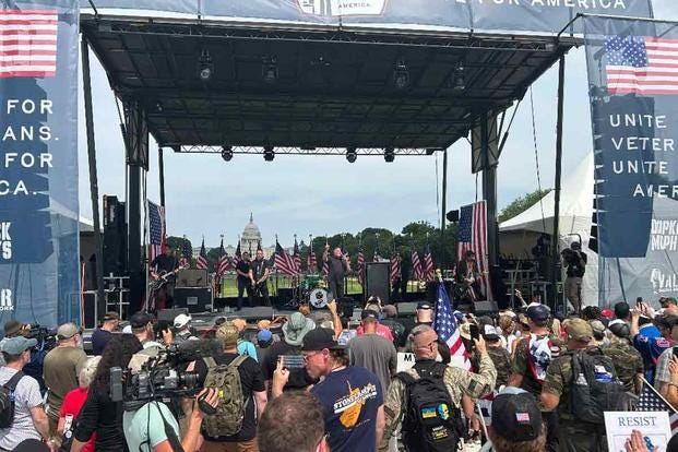 The Dropkick Murphys play the Unite for Veterans, Unite for America Rally on the National Mall in Washington D.C. on June 6, 2025. (Military.com photo by Thomas Novelly The Dropkick Murphys play the Unite for Veterans, Unite for America Rally