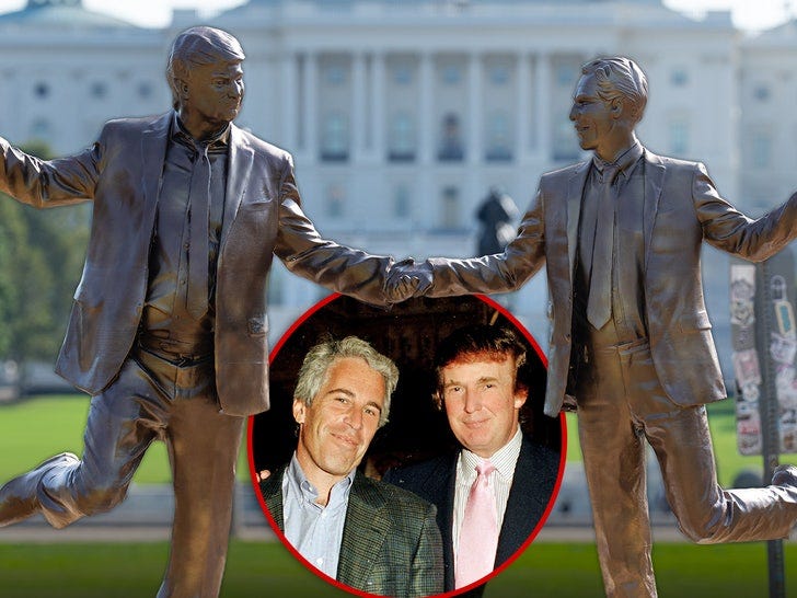 Donald Trump Slams Statue Showing Him Holding Hands With Jeffrey Epstein