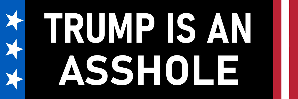 Trump is an Ass hole Sticker Large 3x9 Anti President Donald Trump Sticker  FDT | eBay