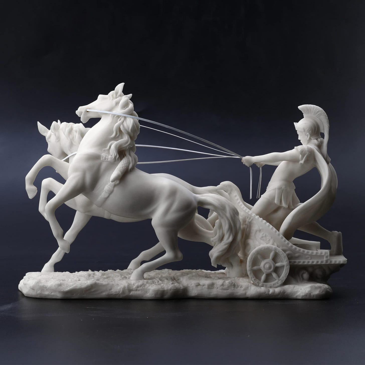 Amazon.com: Veronese Design 10 1/4 Inch Roman Centurion on Two Horse  Chariot Statue Resin Marble White Finish : Home & Kitchen