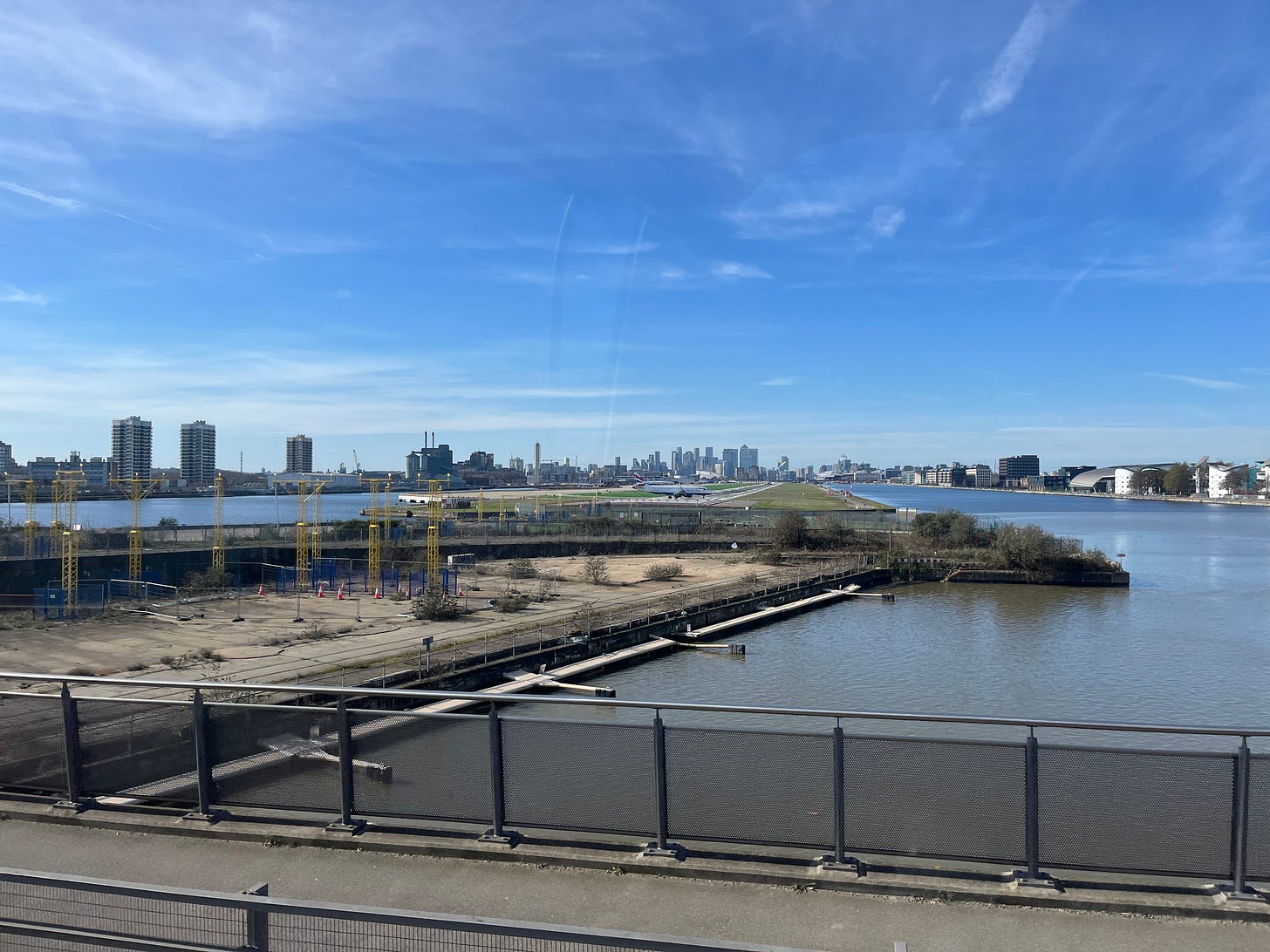 Photo showing view of London City Airport.