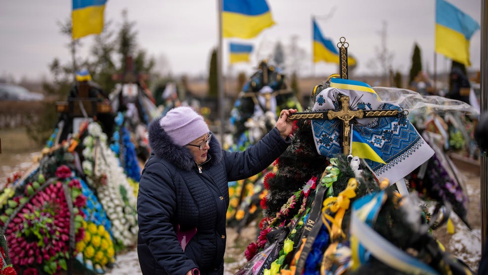Tears, defiance and new tanks in Ukraine for war anniversary